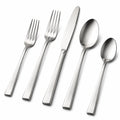 5-teiliges Besteckset aus Edelstahl Silber für 1 Person modernes Tafeldesign