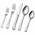 Besteckset 5-teilig Edelstahl Silber poliert für den Esstisch