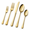 Besteckset 5-teilig Edelstahl Gold glänzend für 1 Person