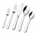 Besteckset 5-teilig 22.5 cm Edelstahl Silber gehämmerte Griffe für den Esstisch