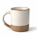 Keramiktasse 350 ml Beige Braun mit Henkel im rustikalen Stil