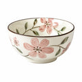 Keramikschüssel 15 cm Weiß Rosa Grün mit Blumenmuster