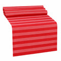 Tischläufer 180 x 40 cm aus gewebtem Textil Rot Rosa gestreift für Esstisch