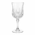 Weinglas 300 ml transparentes Glas mit Stiel und Schliffmuster